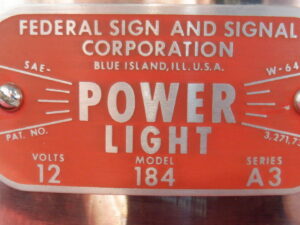 Federal Signal Model 184 Power Light 🚨12 VDC 🚨 MADE IN USA